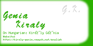 genia kiraly business card